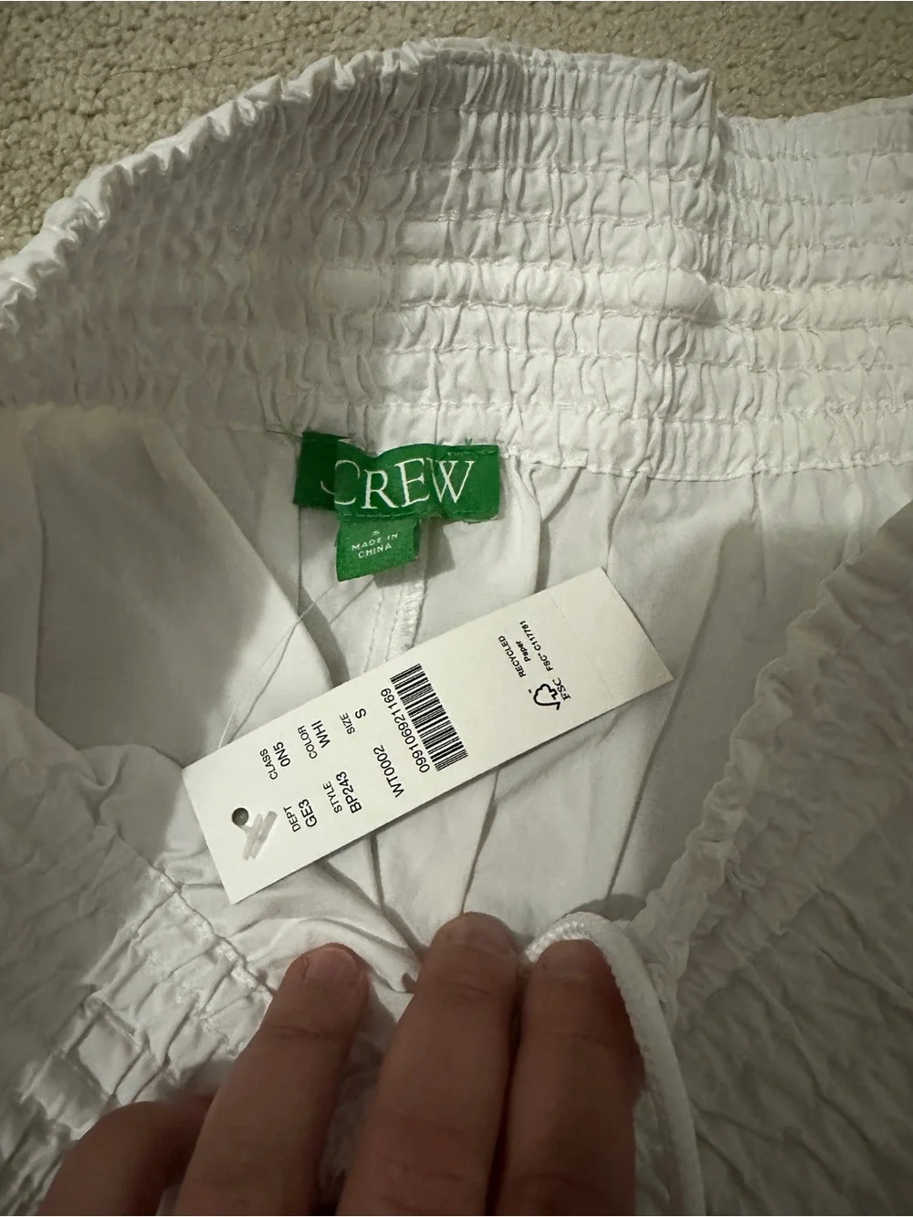 J. Crew White Smocked Waist Women's Shorts